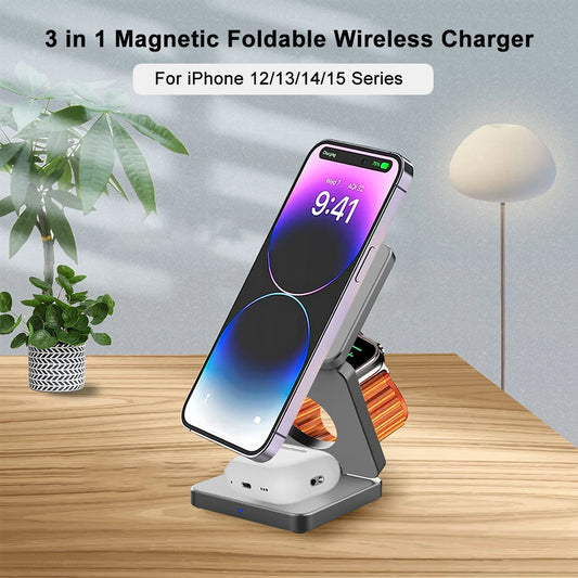 3-in-1 Foldable Magnetic Apple Charger