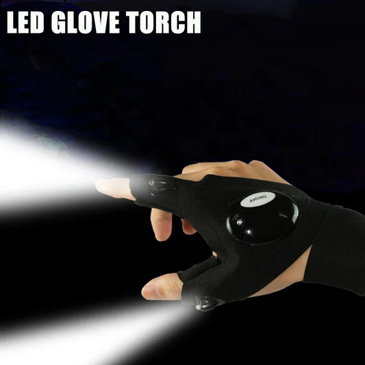 LED Fingerless Flashlight Gloves